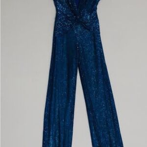 Jovani Sparkling Navy Jumpsuit